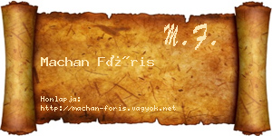 Machan Fóris névjegykártya